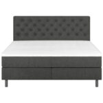 BOXSPRINGBED 140 cm x 200 cm, textiel antraciet thumbnail 2