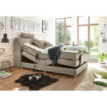 BOXSPRINGBED 120 cm x 200 cm, houtmateriaal, bruin textiel thumbnail 2
