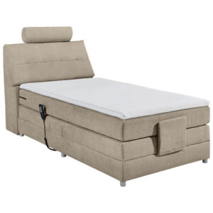 BOXSPRINGBED 120 cm x 200 cm, houtmateriaal, bruin textiel