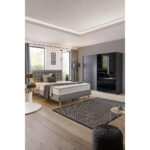 BOXSPRINGBED 160 cm x 200 cm, lichtgrijs textiel thumbnail 3