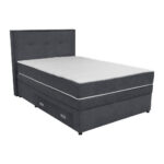 BOXSPRING BED 120 cm x 200 cm, hout, textiel, houtmateriaal donkergrijs thumbnail 4