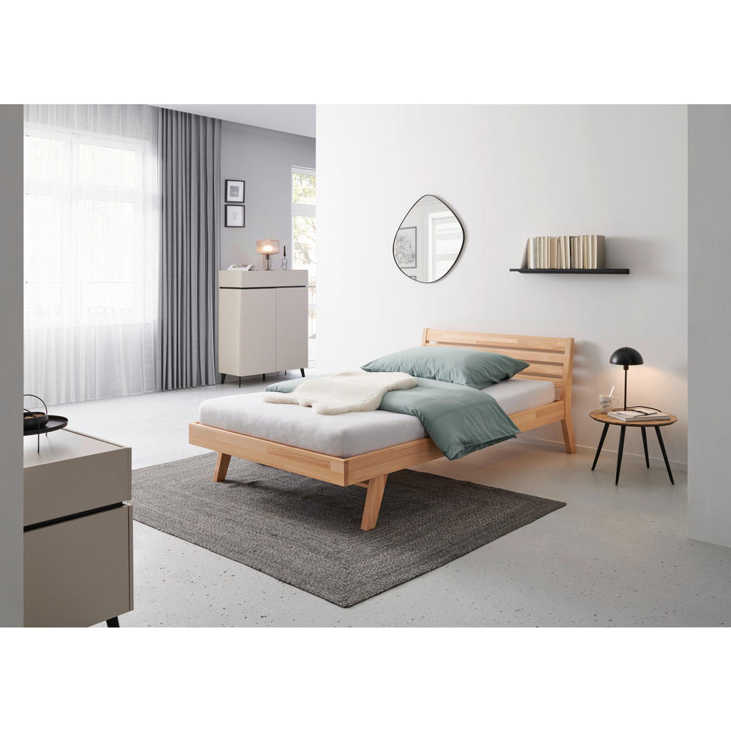 BED 140 cm x 200 cm, beukenhout (kernhout)