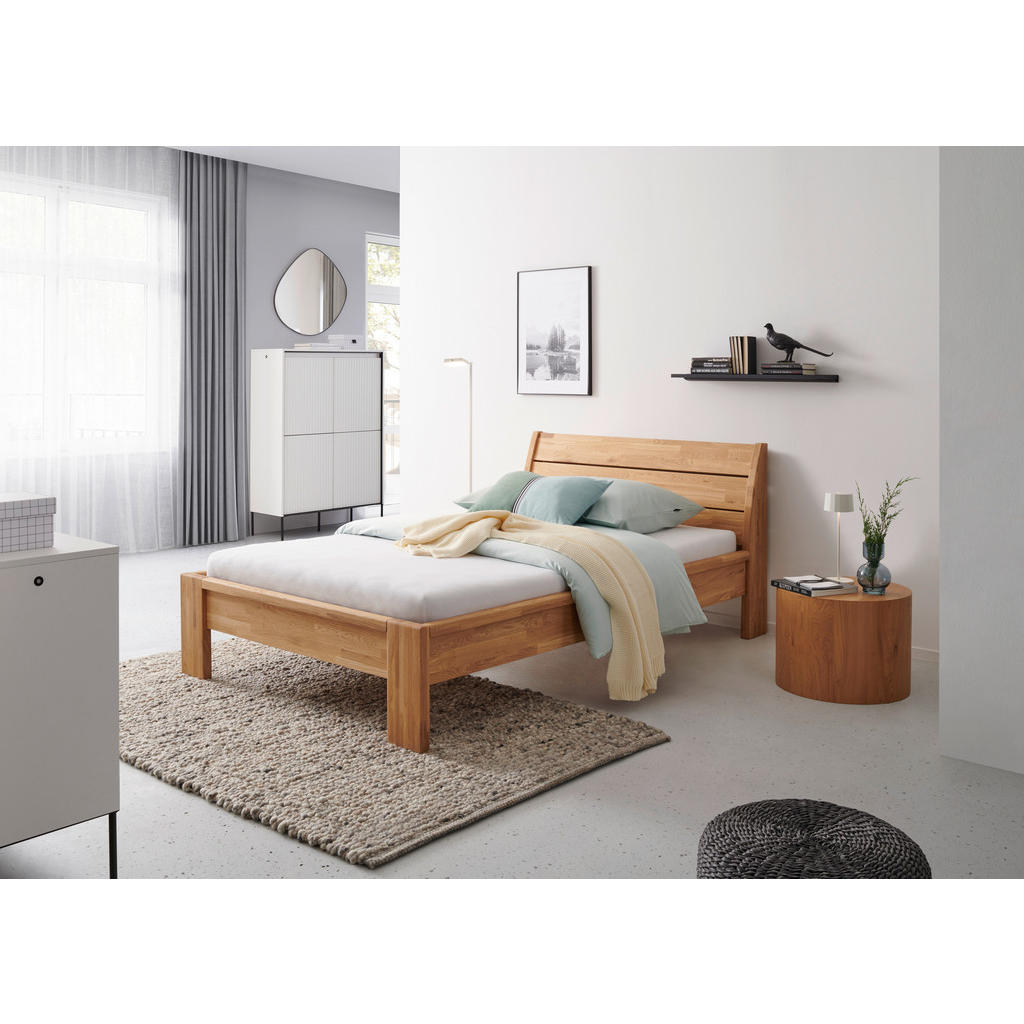 BED 120 cm x 200 cm, hout wilde eik