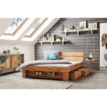 BED 180 cm x 200 cm, hout wilde eik thumbnail 2