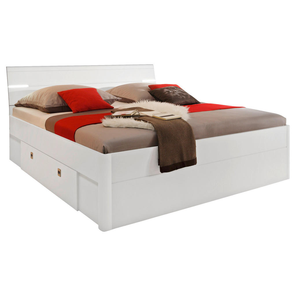 BED MET LADE 180 cm x 200 cm, wit