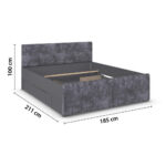 BED MET LADE 180 cm x 200 cm, grijs thumbnail 6