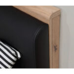 BED 140 cm x 200 cm, houtmateriaal zwart, donkergrijs, ambachtelijk eiken thumbnail 3