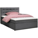 BED MET MATRAS x , hout, grafietkleurig textiel thumbnail 2