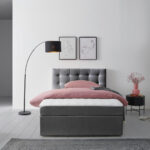 BED MET MATRAS x , hout, grafietkleurig textiel thumbnail 3