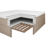 BED MET MATRAS 90 cm x 200 cm, textiel wit thumbnail 3