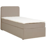 BED MET MATRAS 90 cm x 200 cm, textiel wit thumbnail 6