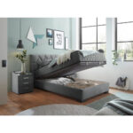 BED MET MATRAS 120 cm x 200 cm, textiel, materiaal hout antraciet thumbnail 5