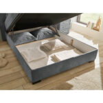 BED MET MATRAS 120 cm x 200 cm, textiel, materiaal hout antraciet thumbnail 5
