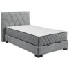BED MET MATRAS 120 cm x 200 cm, textiel, materiaal hout antraciet