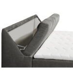 BED MET MATRAS 120 cm x 200 cm, textiel, houtmateriaal grafietkleur thumbnail 3