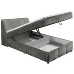 BED MET MATRAS 120 cm x 200 cm, textiel, houtmateriaal grafietkleur thumbnail 4