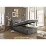 BED MET MATRAS 120 cm x 200 cm, textiel, houtmateriaal grafietkleur thumbnail 5