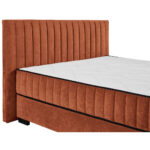 BED MET MATRAS 160 cm x 200 cm, textiel, cognackleurig houtmateriaal thumbnail 7