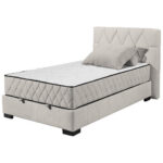 BED MET MATRAS 120 cm x 200 cm, textiel, houtmateriaal wit thumbnail 4