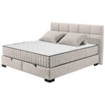 BED MET MATRAS 180 cm x 200 cm, textiel, houtmateriaal wit thumbnail 4