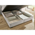 BED MET MATRAS 180 cm x 200 cm, textiel, houtmateriaal wit thumbnail 5