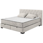 BED MET MATRAS 180 cm x 200 cm, textiel, houtmateriaal wit thumbnail 3