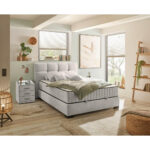 BED MET MATRAS 120 cm x 200 cm, textiel, houtmateriaal wit thumbnail 2