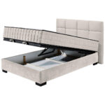 BED MET MATRAS 120 cm x 200 cm, textiel, houtmateriaal wit thumbnail 3
