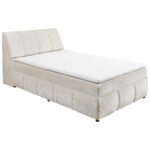 BED MET MATRAS 120 cm x 200 cm, textiel, houtmateriaal wit thumbnail 2