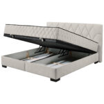 BED MET MATRAS 180 cm x 200 cm, textiel, houtmateriaal wit thumbnail 4