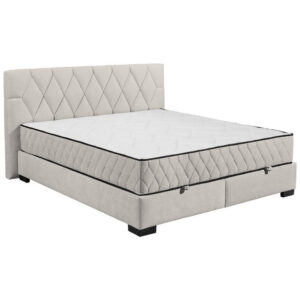 BED MET MATRAS 180 cm x 200 cm, textiel, houtmateriaal wit