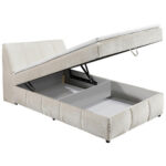 BED MET MATRAS 120 cm x 200 cm, textiel, houtmateriaal wit thumbnail 4