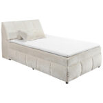BED MET MATRAS 120 cm x 200 cm, textiel, houtmateriaal wit thumbnail 5