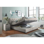 BED MET MATRAS 180 cm x 200 cm, textiel, houtmateriaal wit thumbnail 7