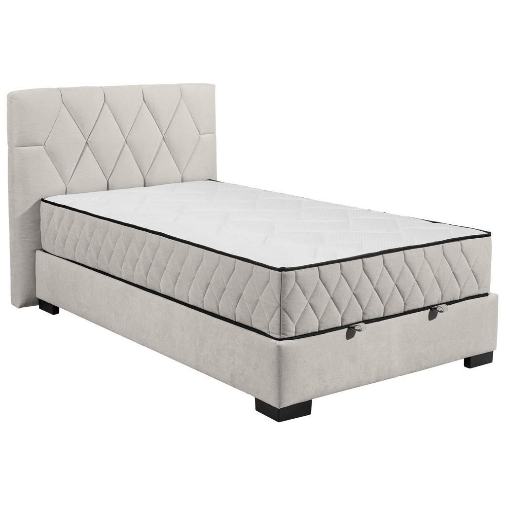 BED MET MATRAS 120 cm x 200 cm, textiel, houtmateriaal wit