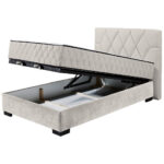BED MET MATRAS 120 cm x 200 cm, textiel, houtmateriaal wit thumbnail 3