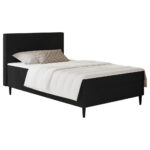 BED MET MATRAS 120 cm x 200 cm, zwart textiel thumbnail 2