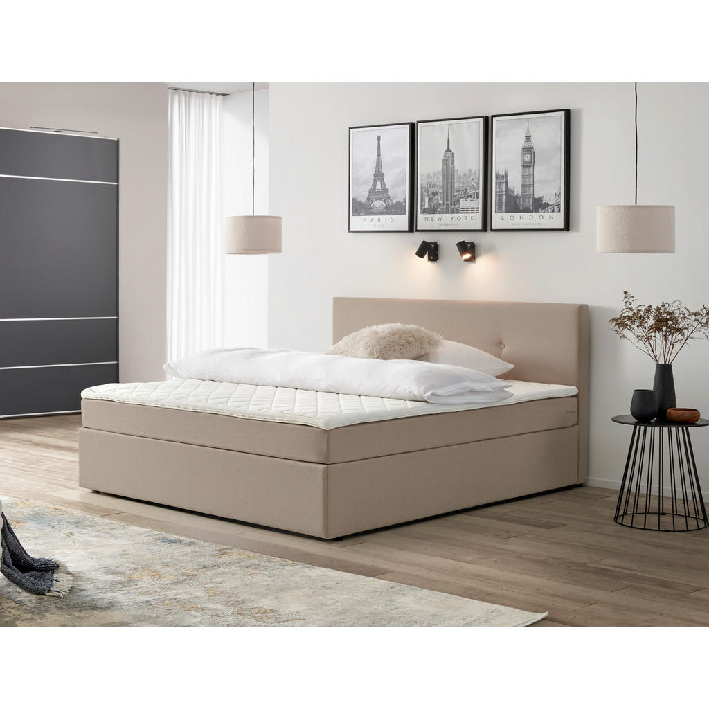 BED MET MATRAS 180 cm x 200 cm, gebakken kleur