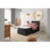 BED MET MATRAS 90 cm x 200 cm, grijs textiel