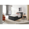 BED MET MATRAS 140 cm x 200 cm, hout, textiel, houtmateriaal grijs