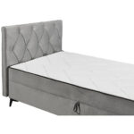 BED MET MATRAS 120 cm x 200 cm, textiel, materiaal hout grijs thumbnail 6