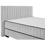 BED MET MATRAS 160 cm x 200 cm, textiel, materiaal hout lichtgrijs thumbnail 3