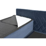 BED MET MATRAS 180 cm x 200 cm, hout, textiel, houtmateriaal donkerblauw thumbnail 4