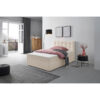 BED MET MATRAS x, hout, crème textiel