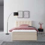 BED MET MATRAS x, hout, crème textiel thumbnail 7