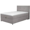 BED MET MATRAS 140 cm x 200 cm, hout, textiel, houtmateriaal grijs