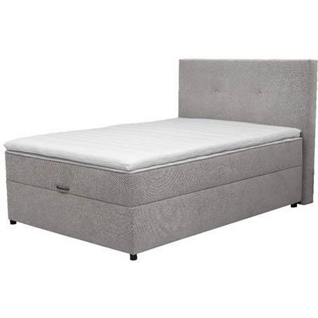 BED MET MATRAS 100 cm x 200 cm, hout, textiel, houtmateriaal grijs
