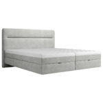 BED MET MATRAS 140 cm x 200 cm, hout, textiel, houtmateriaal lichtgrijs thumbnail 3