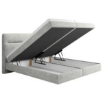 BED MET MATRAS 140 cm x 200 cm, hout, textiel, houtmateriaal lichtgrijs thumbnail 7