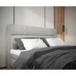 BED MET MATRAS 140 cm x 200 cm, hout, textiel, houtmateriaal lichtgrijs thumbnail 5
